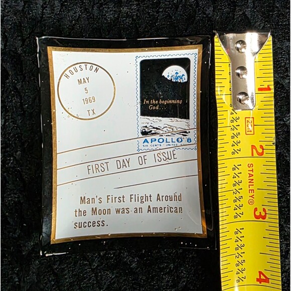 Vintage Apollo 8 Commemorative Glass Tray – First Day of Issue Design - Picture 6 of 7